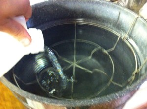 Vinegar in water bath